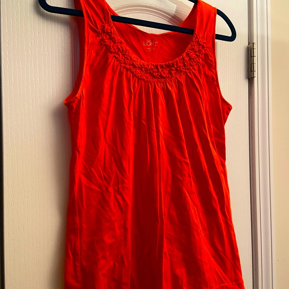 Loft Orange tank top with collar detail